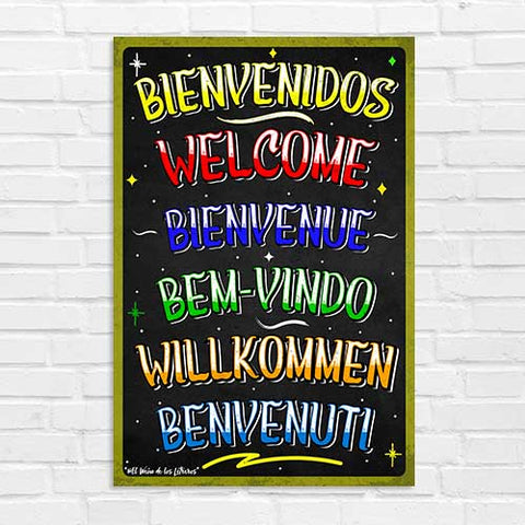 Letrero Bienvenidos en Varios Idiomas